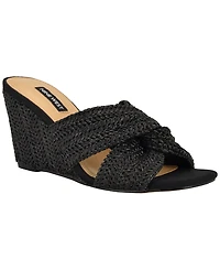 Nine West Women's Nejia Woven Slip-On Wedge Sandals