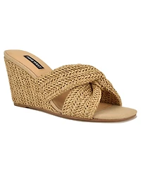 Nine West Women's Nejia Woven Slip-On Wedge Sandals