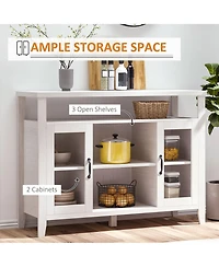 Homcom Retro Style Storage Sideboard with 3 Open Shelf Spaces and Framed Doors