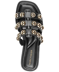 Marc Fisher Women's Zalary Ornamented Strappy Slip-On Sandals