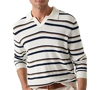 Guess Men's Stanton Striped Polo Sweater