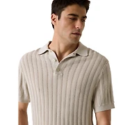 Guess Men's Lonny Herringbone Regular-Fit Polo Sweater