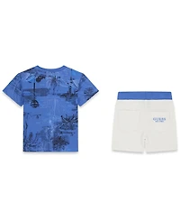 Guess Baby Boys' Short-Sleeve T-Shirt and Jersey Shorts, 2-Piece Set