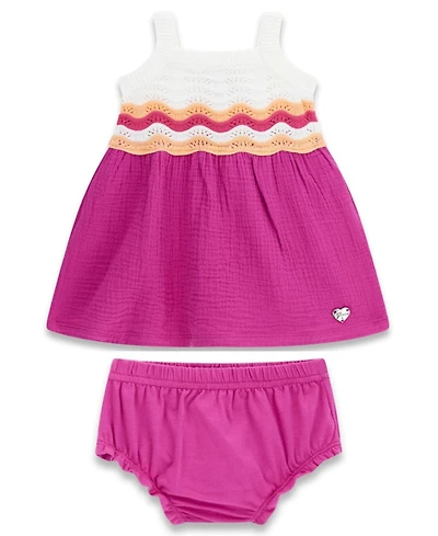 Guess Baby Girls' Sleeveless Crochet Dress and Matching Bloomer