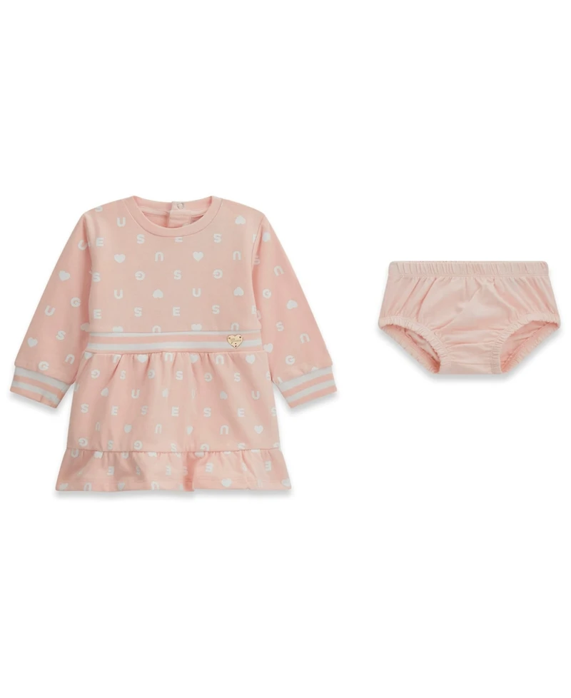 Guess Baby Girls' Long-Sleeve Dress and Matching Bloomer