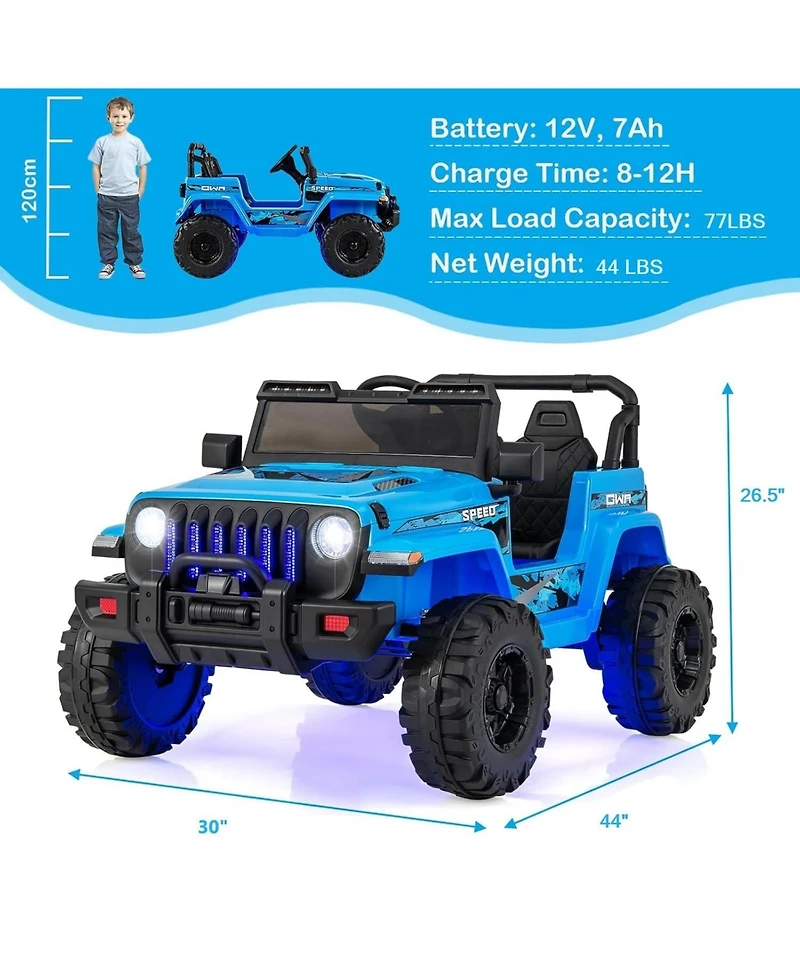 Mecale 12V Kids Ride-on Jeep Car with 2.4 G Remote Control