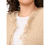 Vince Camuto Plus Long-Sleeve Fringe Cropped Jacket