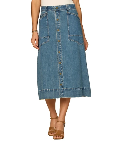 Democracy Petite A-Line Snap Front Skirt