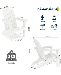 gaomon Set of 2 Hdpe Wood Texture Adirondack Chair