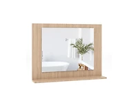 Slickblue 23.5x17.5 Inch Rectangle Bathroom Mirror with Wood Shelf