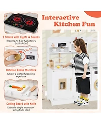 Slickblue Pretend Play Kitchen for Kids with Interactive Lights and Sound