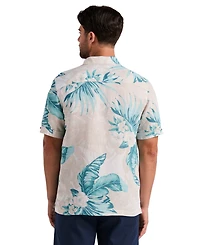 Cubavera Men's Linen Blend Palm Print Shirt