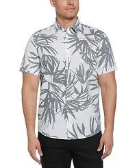 Cubavera Men's Textured Fern Print Shirt
