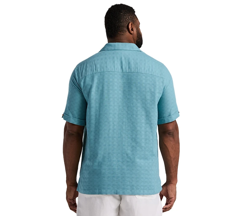 Cubavera Men's Big & Tall Geometric Dobby Print Shirt