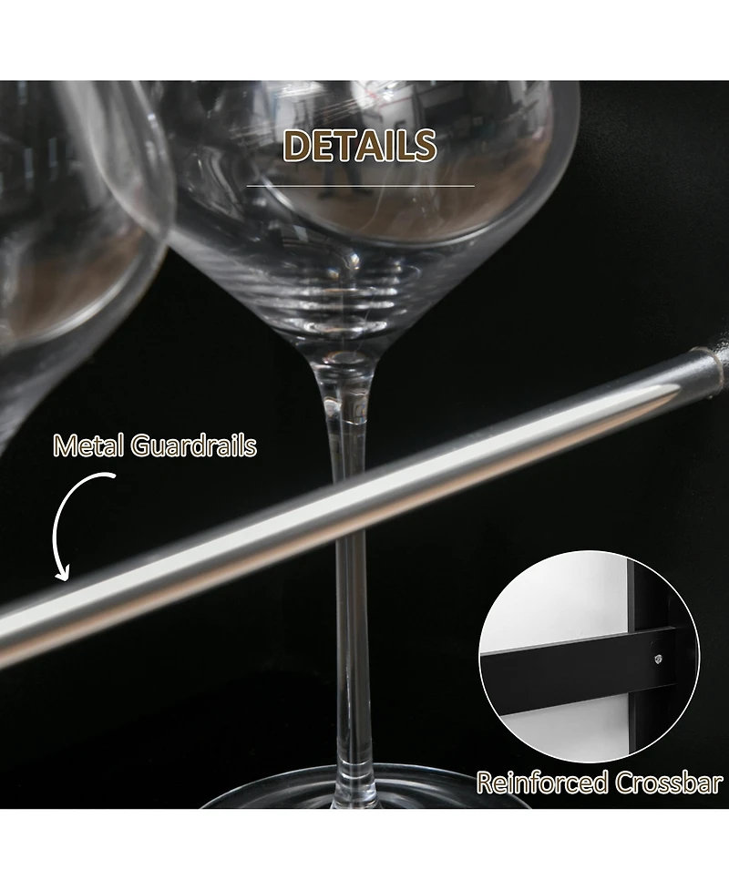 Homcom Modern Bar Table Counter Height Dining Table with 3-Tier Storage Shelves