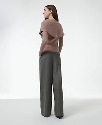 Leem Women's Cape Detail Fitted Sweater