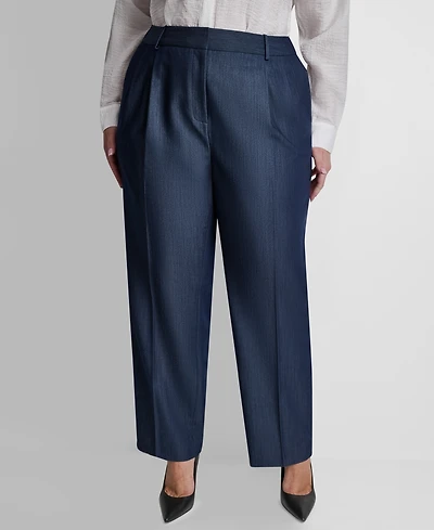 Dkny Plus Mid-Rise Pleated Trouser