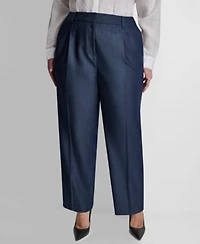 Dkny Dressy Denim One Button Jacket With Roll Cuff Pleated Trouser