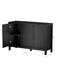 Sugift Modern Sideboard Buffet Cabinet Tv Media Console with Storage for Living Room Hallway Entryway