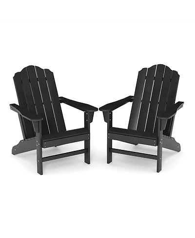 Gaomon Outdoor Adirondack Chair, Hdpe Lawn Chair with Wood Texture for Patio, Garden, Backyard