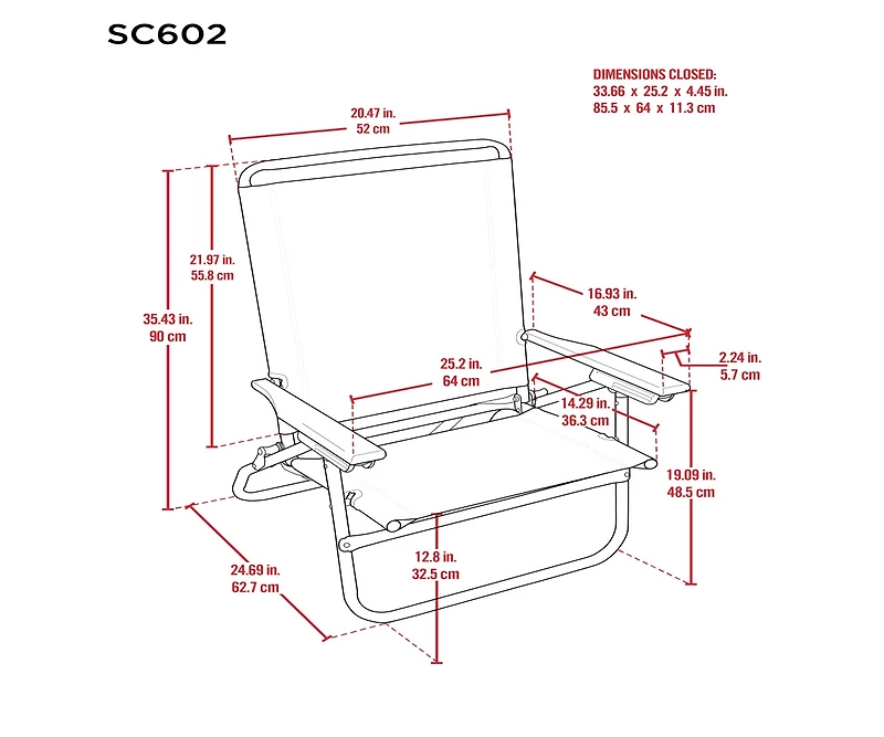 Tommy Bahama 4-Position Easy In-Easy Out Folding Beach Chair