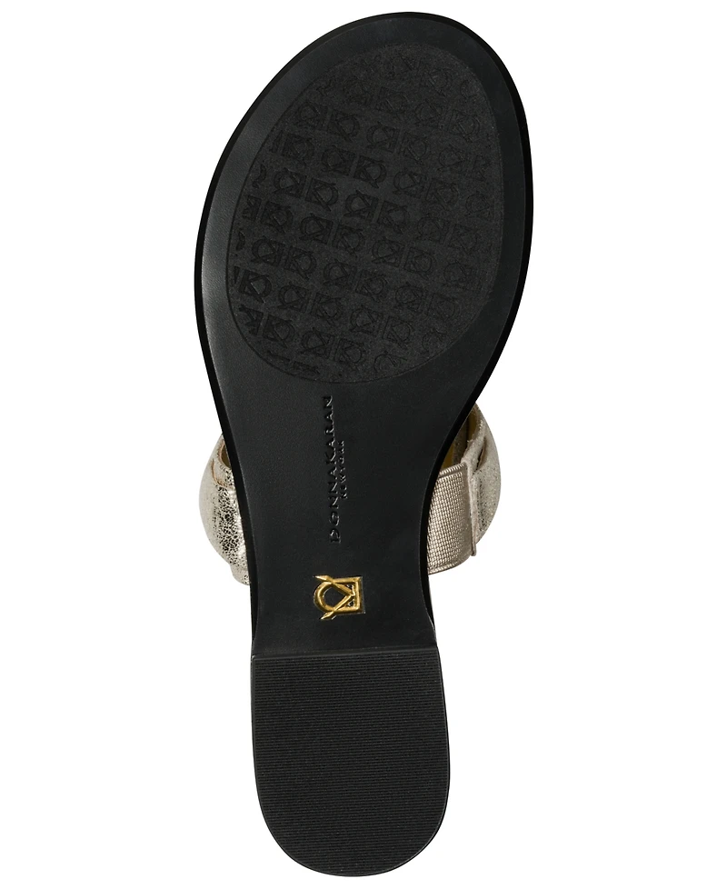 Donna Karan New York Women's Velvet Flat Thong Sandals