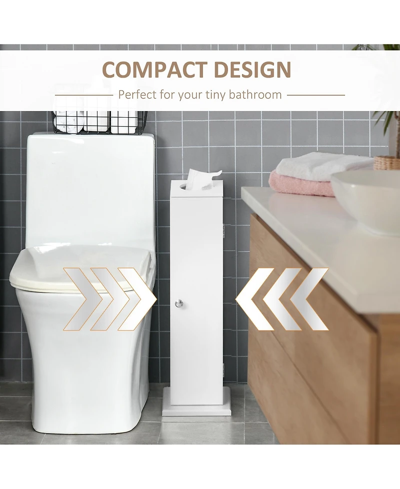 Homcom Small Bathroom Corner Floor Cabinet With Door And Shelves Vanity