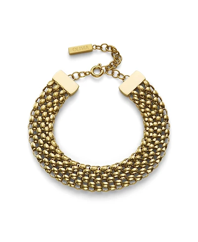 Olivia Burton Women's Chequerboard Link Gold Tone Stainless Steel Bracelet