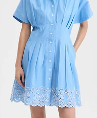 On 34th Women's Cutwork-Hem Mini Shirtdress, Macy's Exclusive
