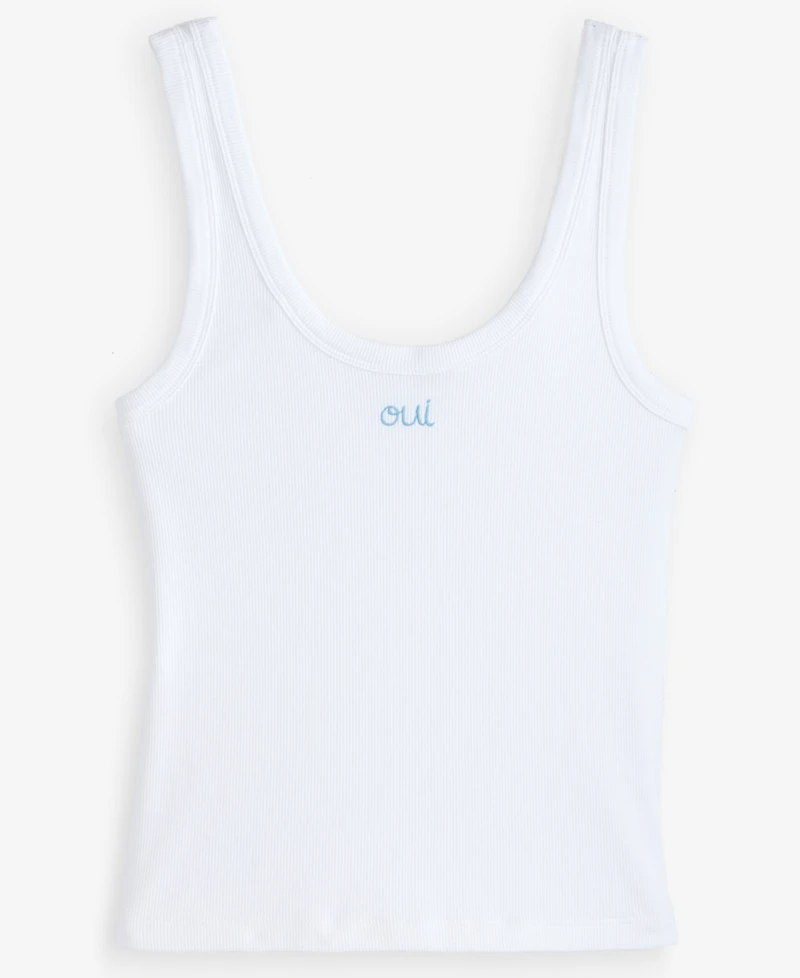 On 34th Women's Embroidered "Oui" Tank Top, Macy's Exclusive