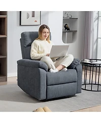 Homcom Wide Swivel Rocker Recliner, Overstuffed Reclining Sofa