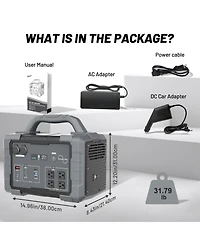 Mondawe 1024Wh-1000W Portable Power Station Outdoor Solar Generator with 300W Solar Input