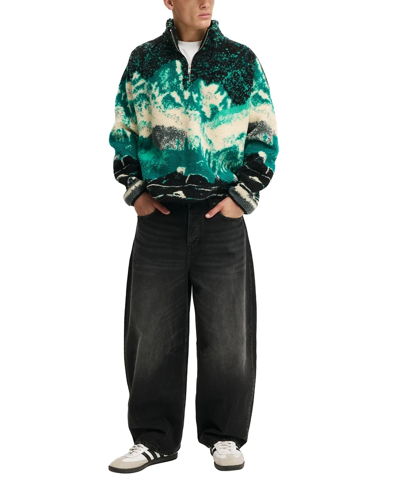 Cotton On Men's Teddy Quarter-Zip Sweater