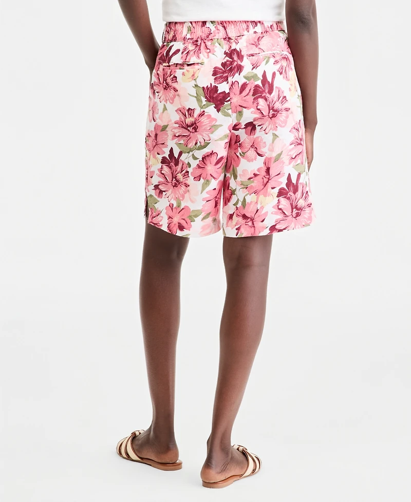 Charter Club Women's 100% Linen Printed Bermuda Shorts, Macy's Exclusive