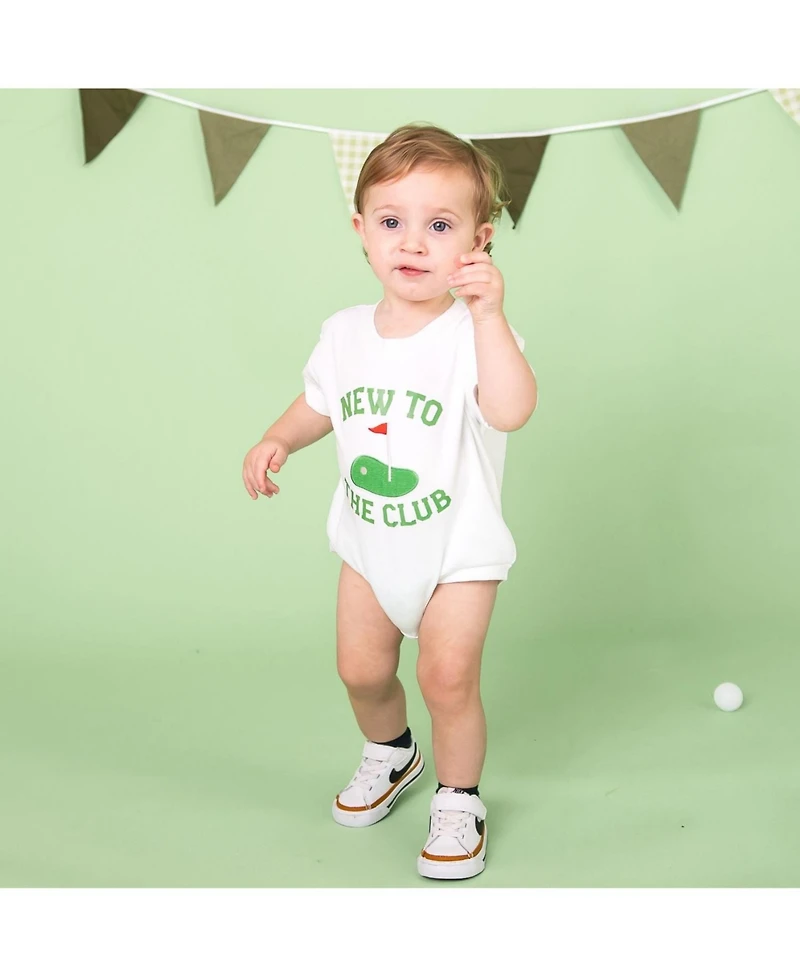 Sweet Wink Baby Boys New To The Club Patch Short Sleeve Romper