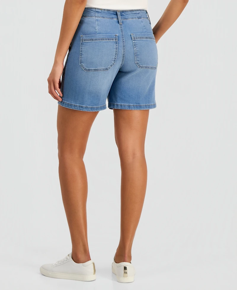 Style & Co Women's High-Rise Utility Pocket Denim Shorts, Macy's Exclusive