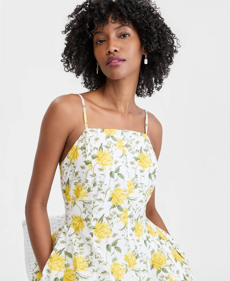 On 34th Women's Square-Neck Seamed Fit & Flare Midi Dress, Macy's Exclusive