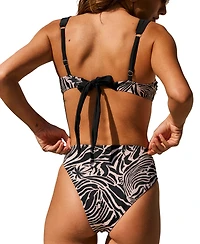 Cupshe Women's V-Neck Bikini Set with Moderate Coverage