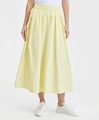 On 34th Women's Pull-On Poplin Midi Skirt, Macy's Exclusive