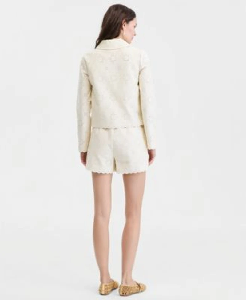 On 34th Womens Clara Cotton Eyelet Jacket Layering Tank Top Eyelet Shorts Macys Exclusive