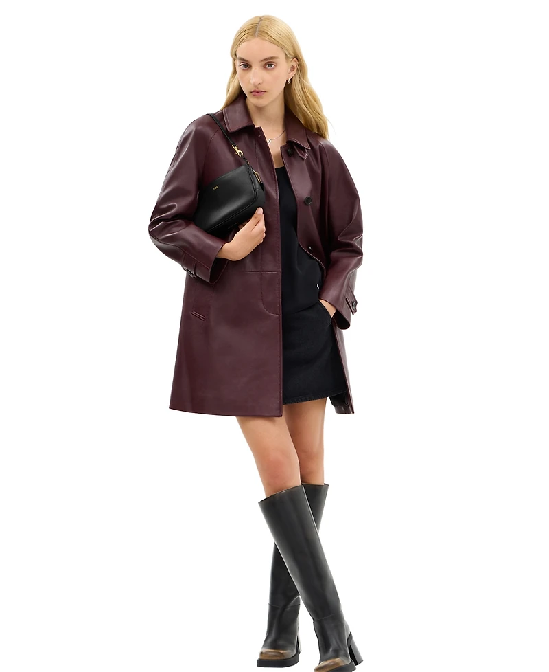 Coach Plaza Small Leather Shoulder Bag