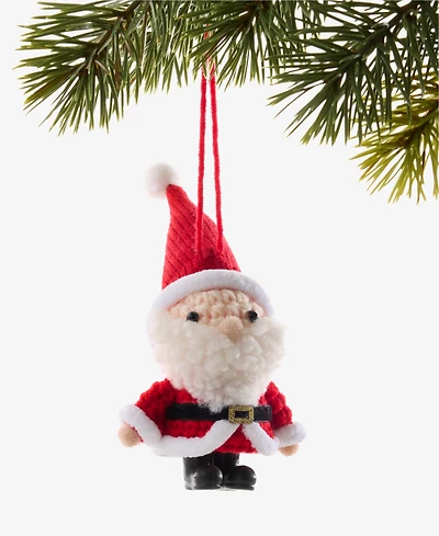 Holiday Lane Christmas Cheer Nit Crochet Santa Ornament, Macy's Exclusive
