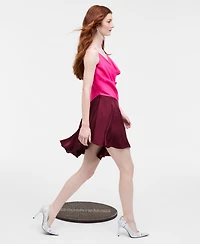 Women's Cowl-Neck Asymmetrical-Hem Mini Dress, Macy's Exclusive- Molly Rogers Capsule Collection