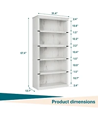 Gaomon 5-Tier Farmhouse Bookcase Tall Wooden Open Shelf for Living Room Bedroom Office