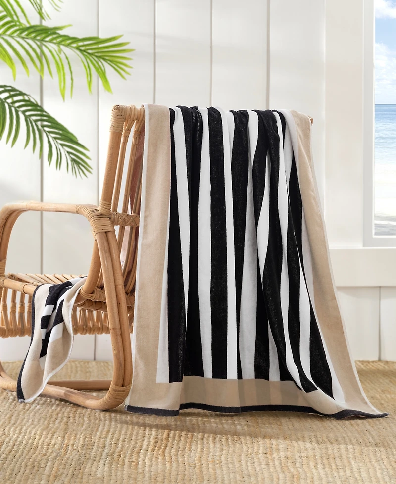 The Beach House Frame Stripe Cotton Towel, 40" x 70"