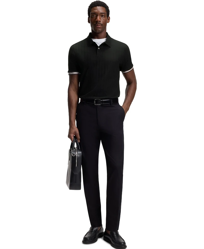 Boss by Hugo Men's Mercerized-Cotton Striped Polo Shirt