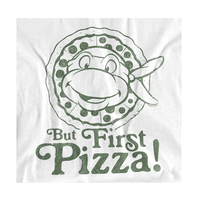 Teenage Mutant Ninja Turtles Men's Tmnt But First Pizza T-Shirt