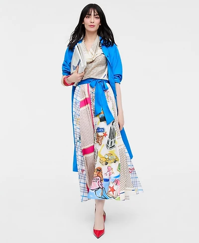 Women's Spliced-Print Maxi Skirt- Molly Rogers Capsule Collection