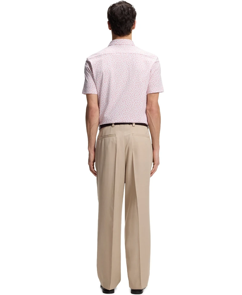 Boss by Hugo Men's Printed Cotton-Blend Jersey Slim-Fit Shirt