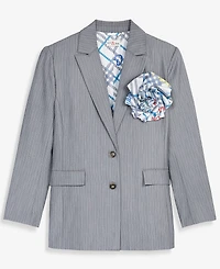 Women's Flower Pin Pinstripe Blazer, Macy's Exclusive-Molly Rogers Capsule Collection